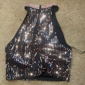 Sparkly dress up crop top